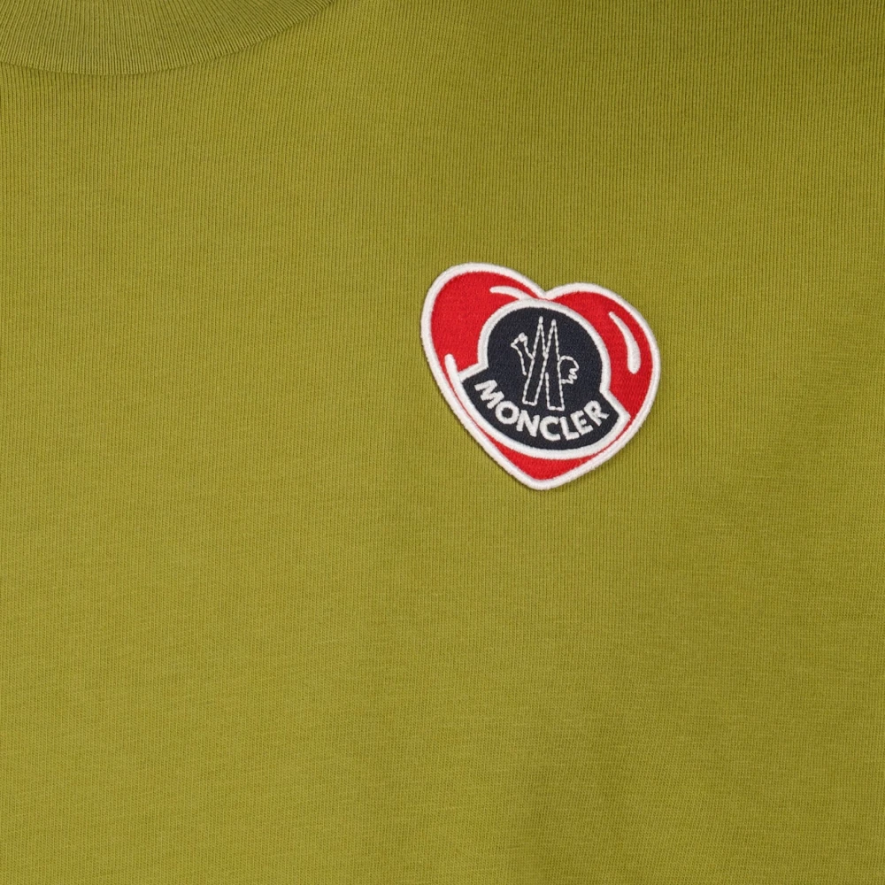 Moncler Hart Logo T-shirt voor Mannen Green Heren