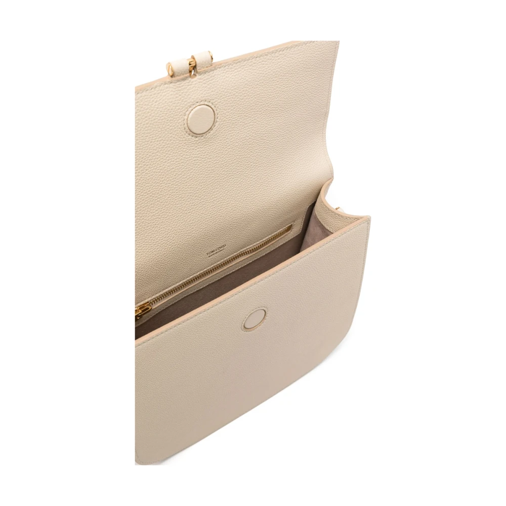 Tom Ford Beige Schoudertas met Overslag Beige Dames