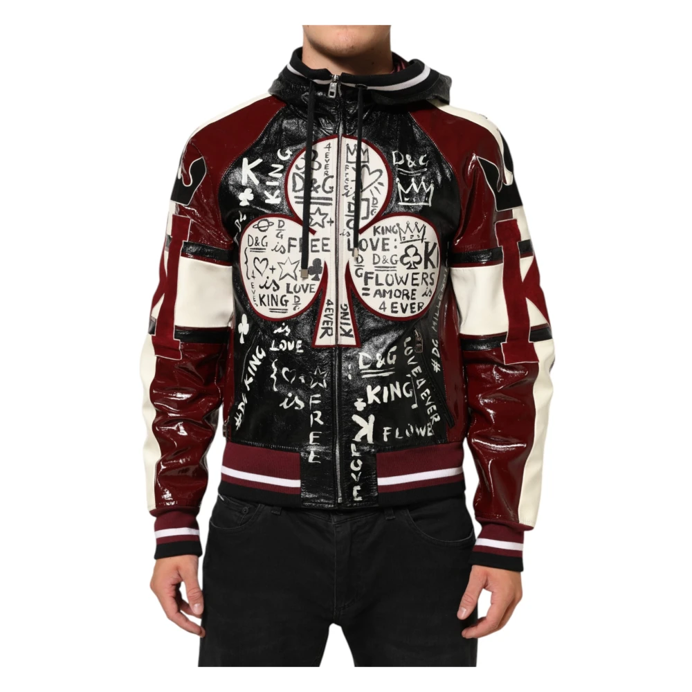 Dolce & Gabbana Men's Dg King Hooded Biker Jacket