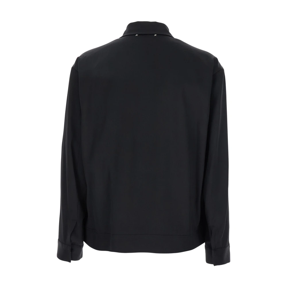 Golden Goose Zwarte Wollen Jas Klassieke Kraag Lange Mouwen Black Heren