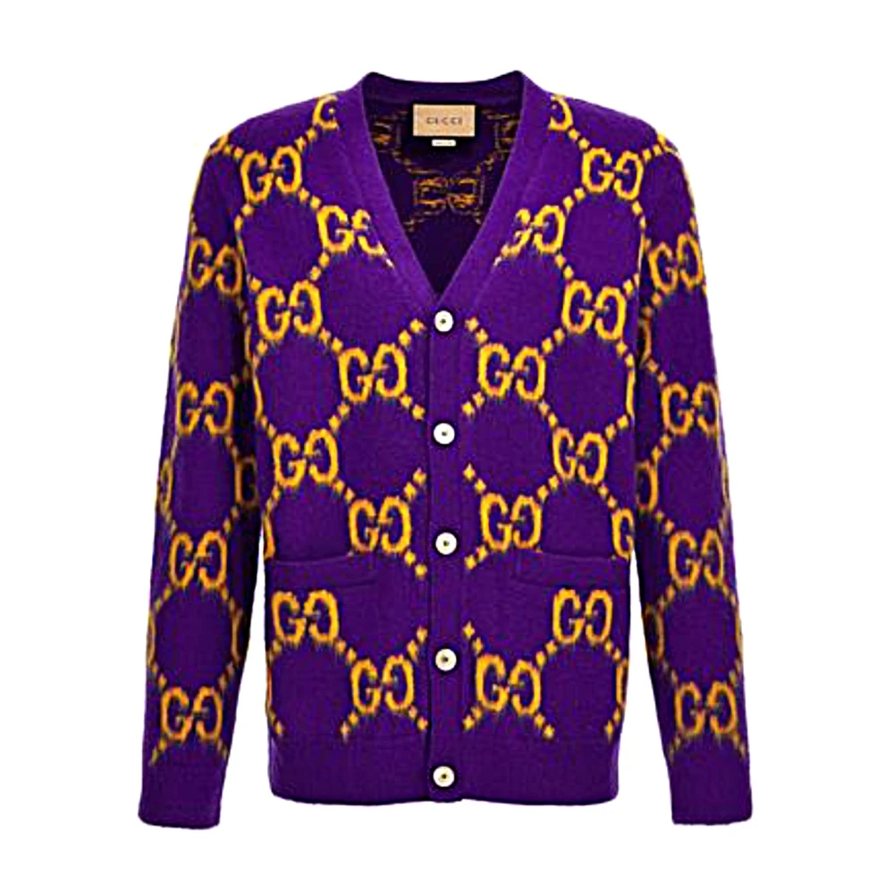 Gucci Stijlvol Gebreid Vest Purple Heren