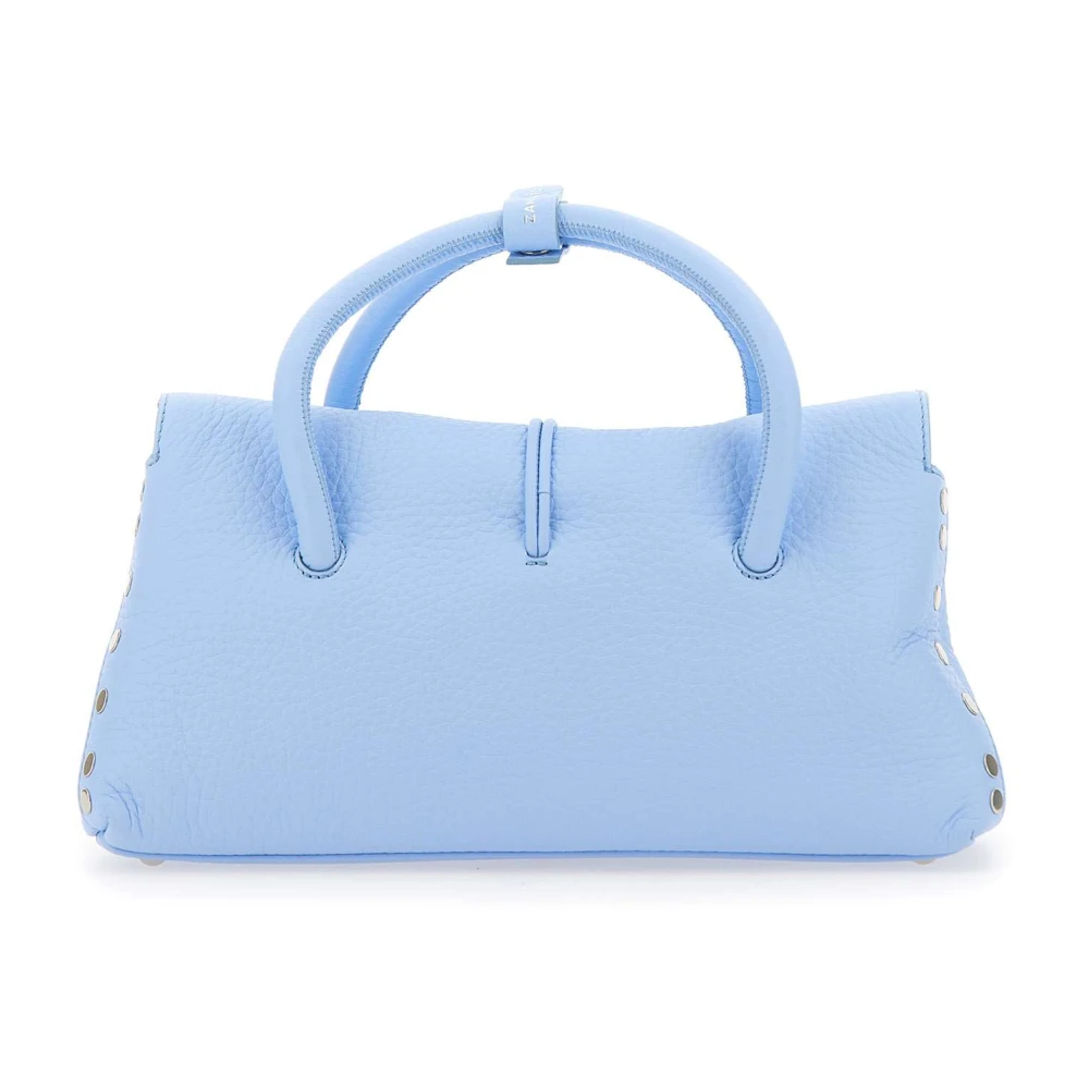 Zanellato Blauwe leren handtas met bovenhandvat Blue Dames
