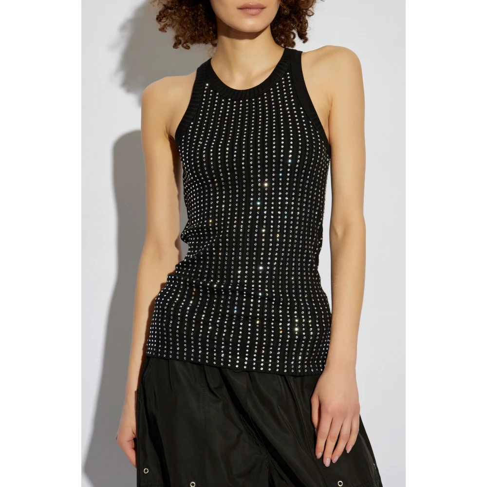 The Attico Top met decoratieve afwerking Black Dames