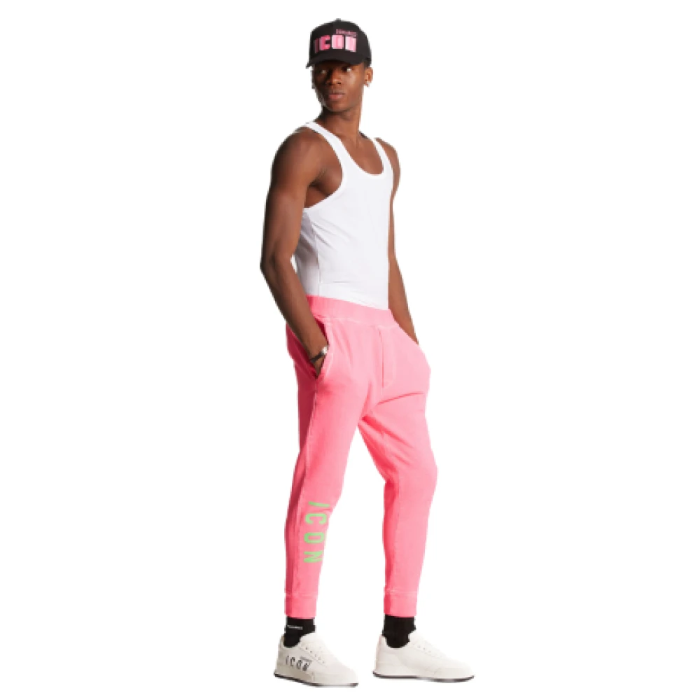 Dsquared2 Joggingkatoenen broek Groen Fluorescerend Pink Heren