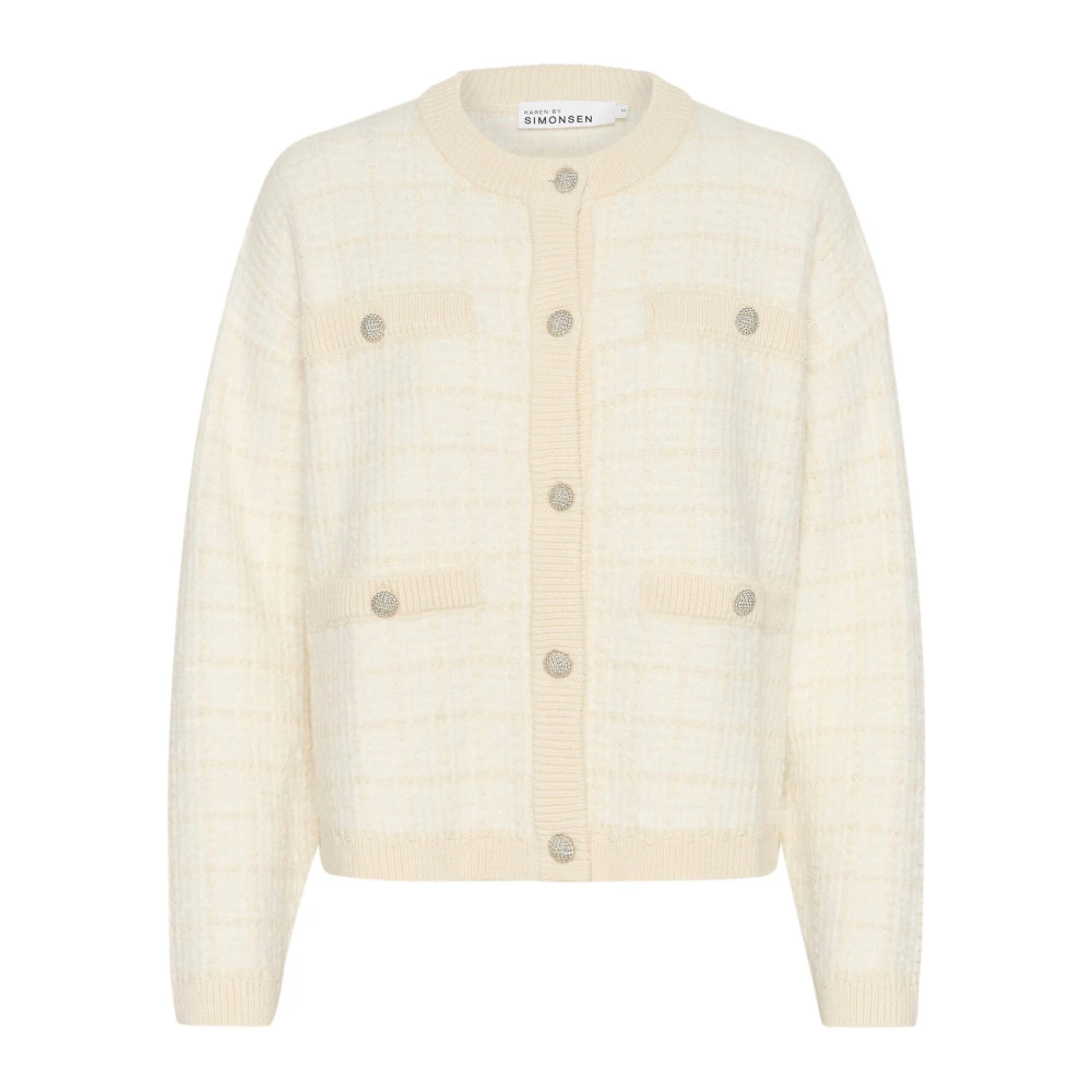 Karen by Simonsen Feminin Kofta med Vackra Knappar Beige, Dam