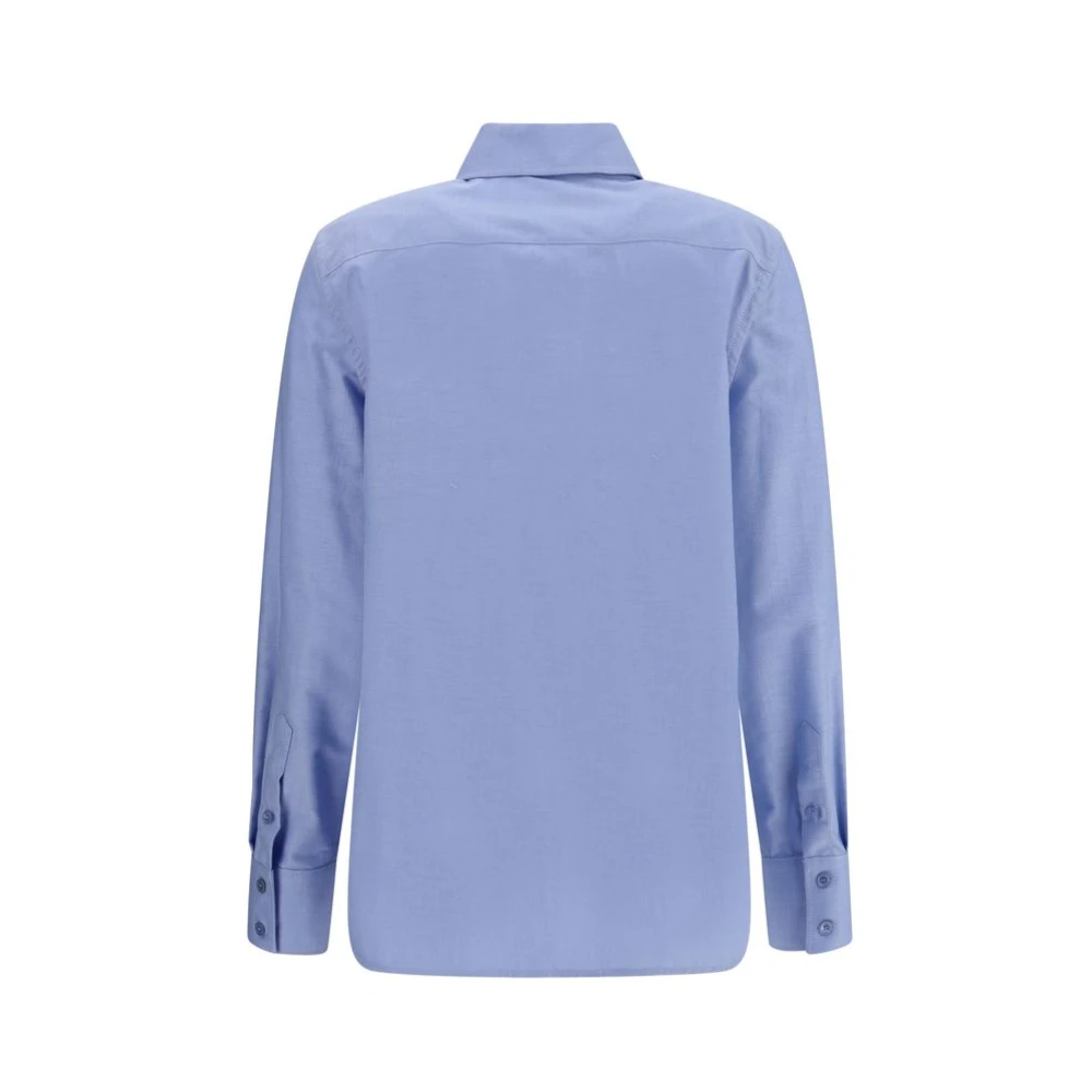 Valentino Elegante Strass Kraag Shirt Blue Dames
