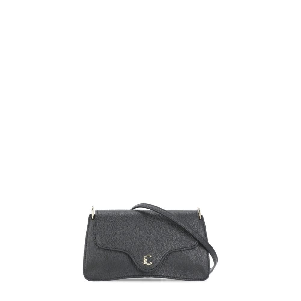 Coccinelle Pebbled Leather Handbag - Female - Cross Body Bags - Black - One Size - Bags