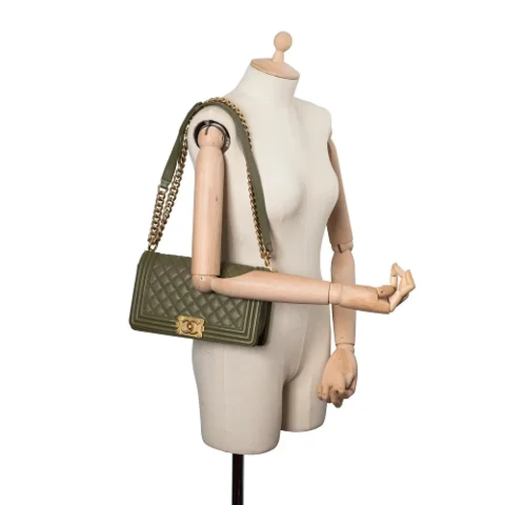 Chanel Vintage Pre-owned Leather chanel-bags Green Dames