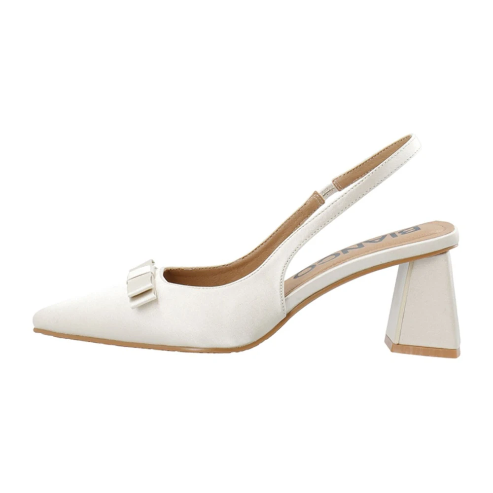 Off-White Bianco Biamaralyn Bow Slingbac Satin Sko