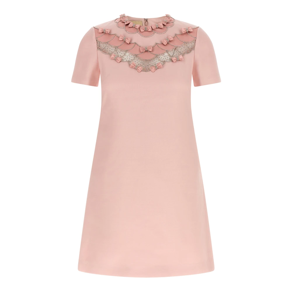 Valentino Garavani Women's Pink Crepe Couture Mini Dress