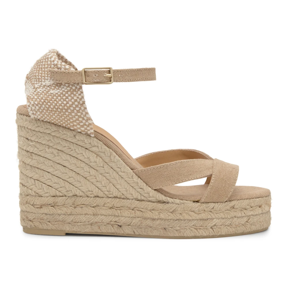 Castañer Women's Beige Wedge Sandals With 11 Cm Heel