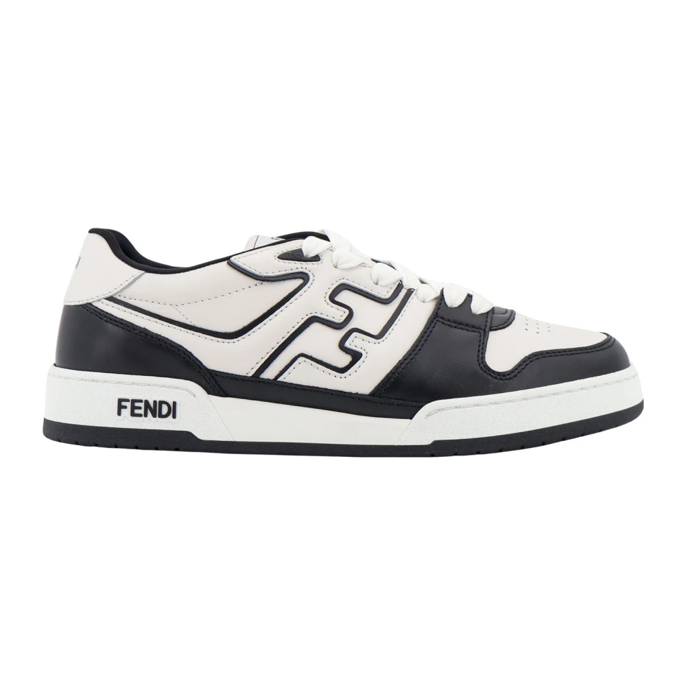 Fendi Zwarte Sneakers met Logo Patch Heren Schoenen