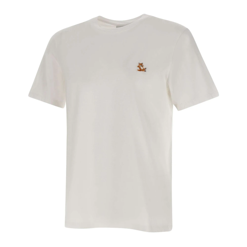 Maison Kitsuné Witte Fox Logo T-shirt White Heren