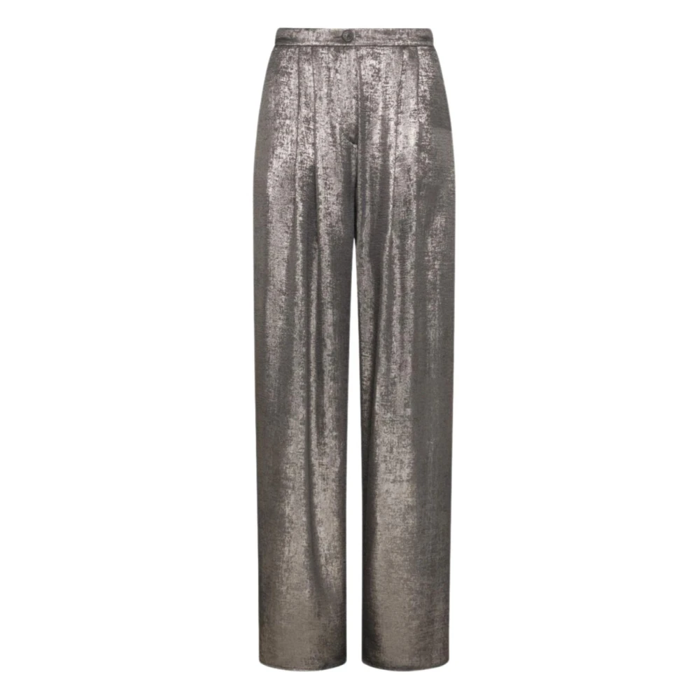 Momoni Broek van Vloeibaar Gelamineerd Materiaal met Rok Effect Gray Dames