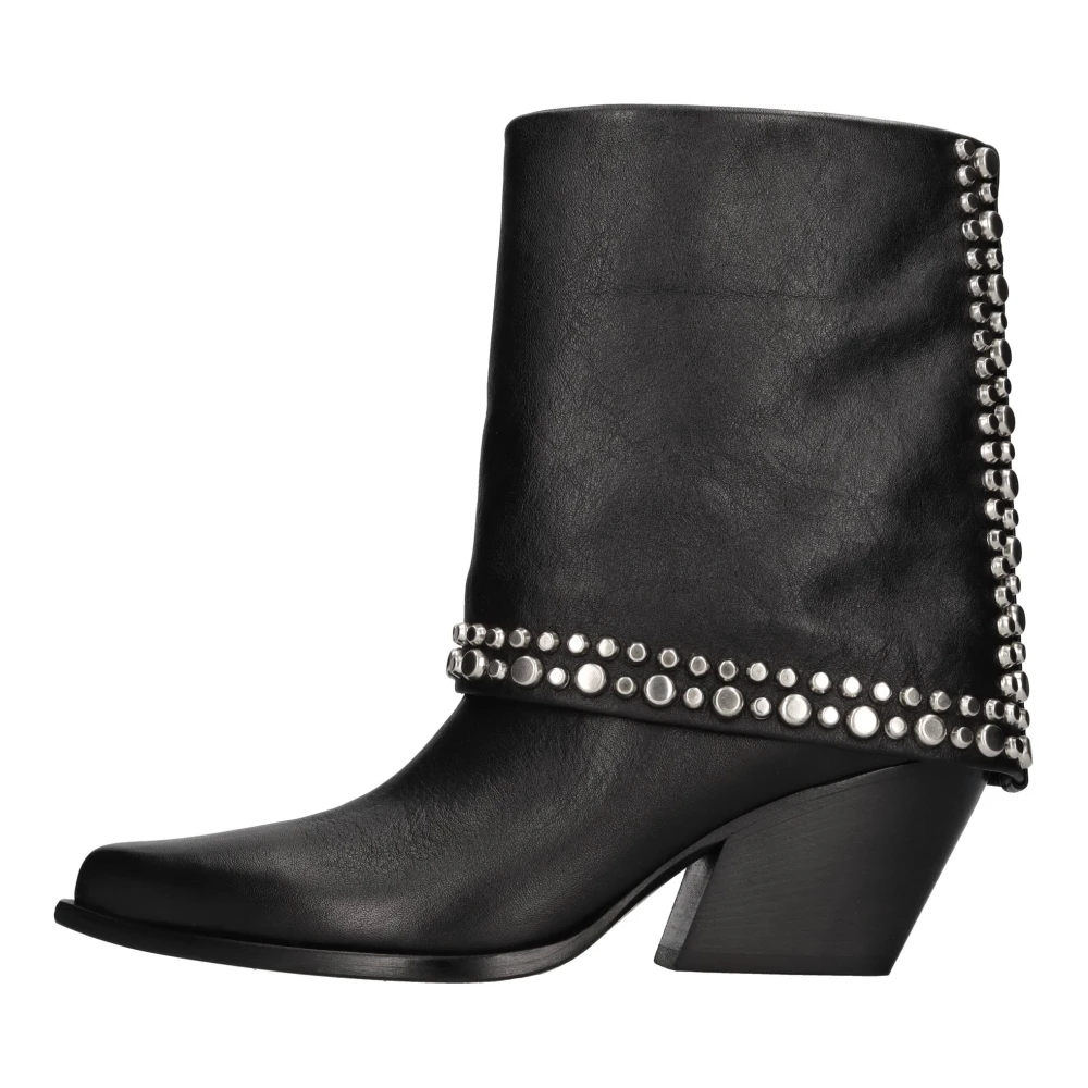 Elena Iachi Black Nature Ankle Boots - Female - Cowboy & Biker Boots - 3 Uk - Shoes