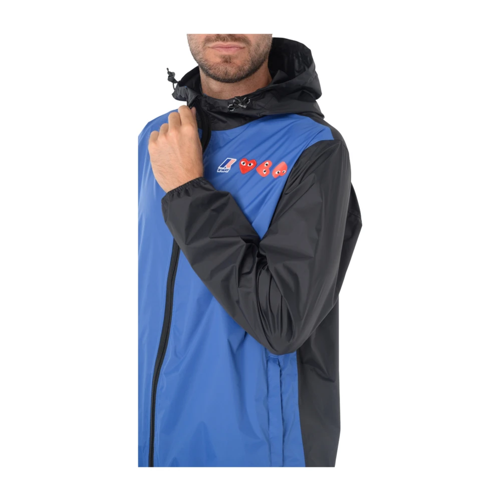 Comme des Garçons Play Blauw en zwart windjack Blue Heren
