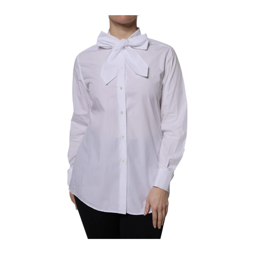 Dolce & Gabbana Women's White Ascot Collar Blouse