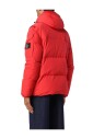 rode-nylon-donsjas-met-capuchon