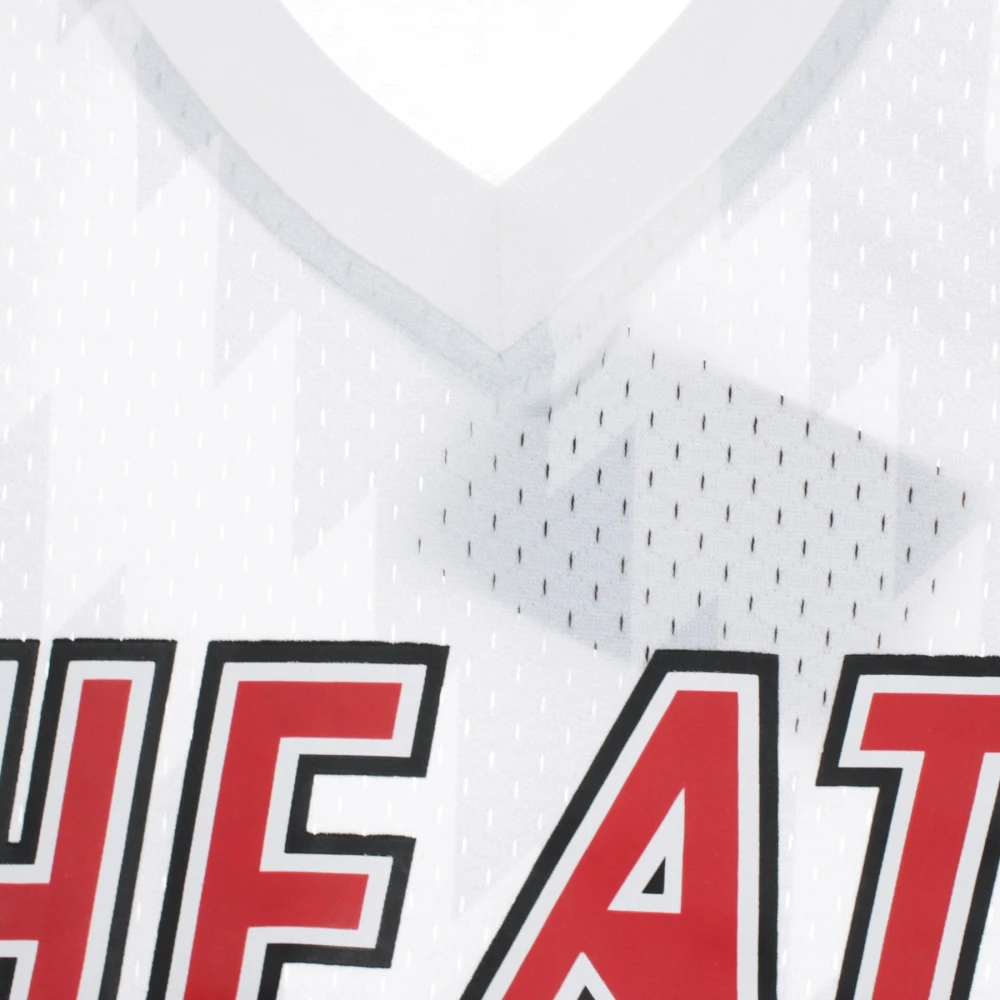 Mitchell & Ness NBA Wordmark Mesh V-Neck Shirt White Heren