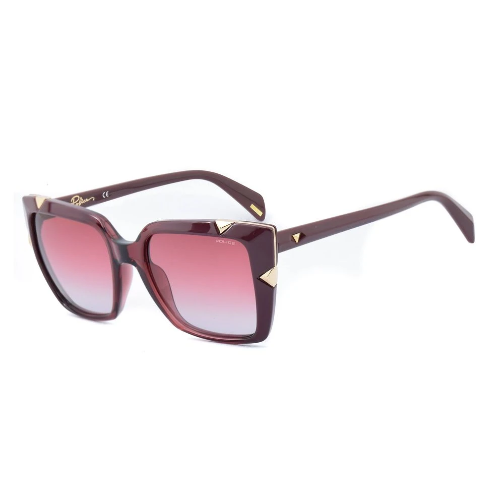 Police Women's Red Sunglasses, One Size, Injected Sunglasses With Rot Dial