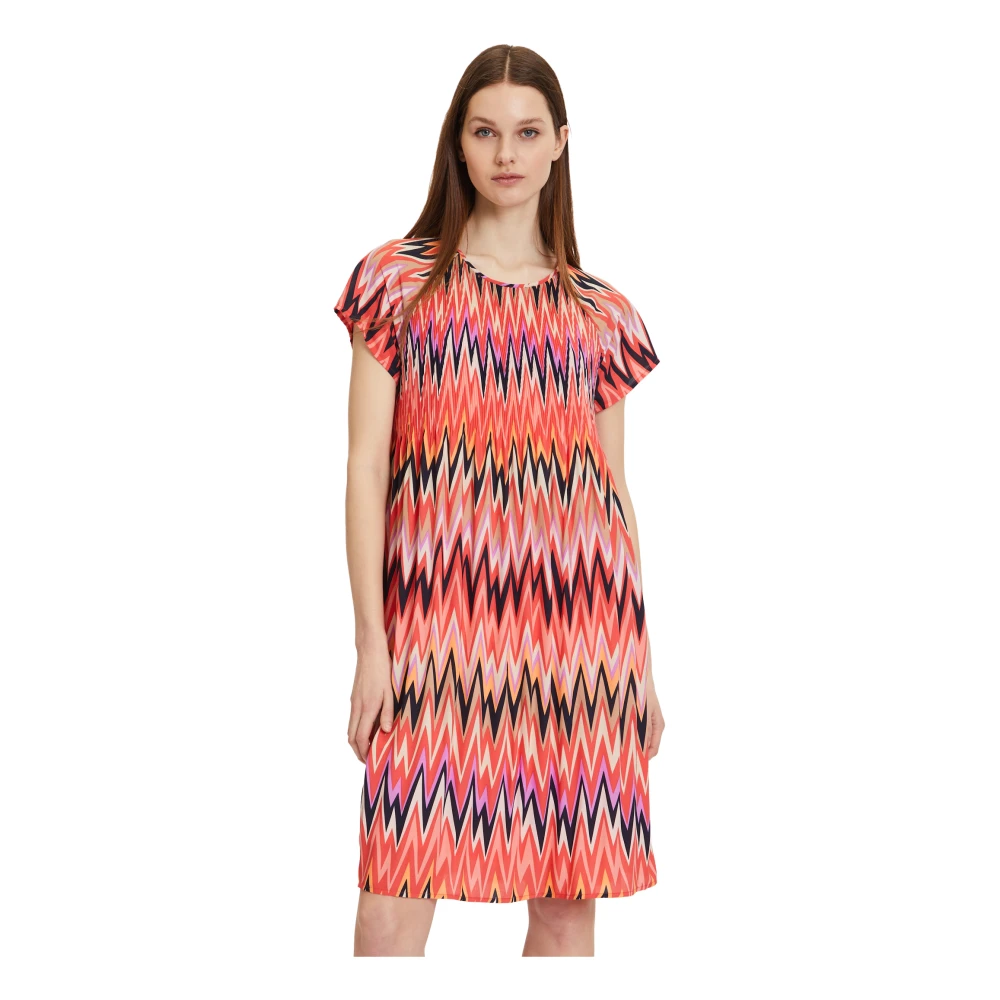 Betty Barclay Jurk met Korte Mouwen en Plooien Multicolor Dames