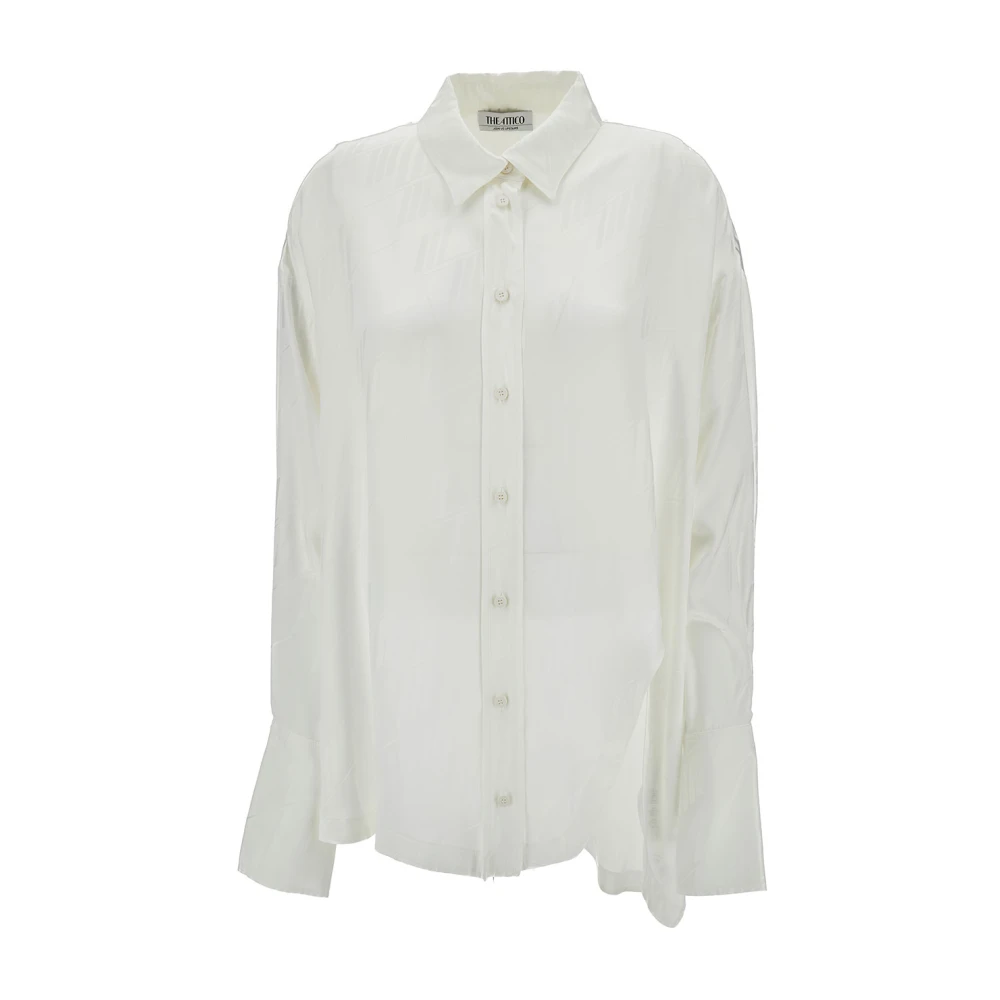 The Attico Klassieke Witte Overhemd met Asymmetrische Zoom White Dames