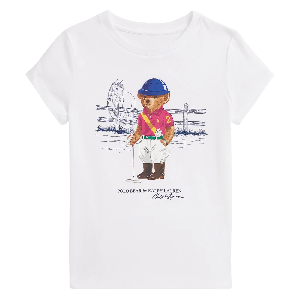 Ralph Lauren Women's White Polo Bear Cotton Jersey T-Shirt