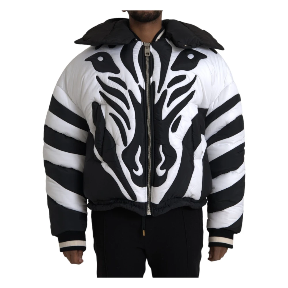 Dolce & Gabbana Men's Striped Hooded Puffer Jacket