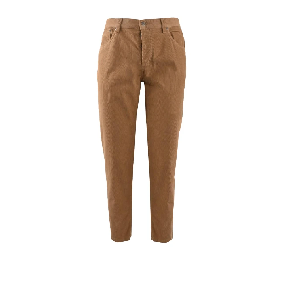 Dondup Katoenen Wortelbroek Corduroy Brighton Beige Heren