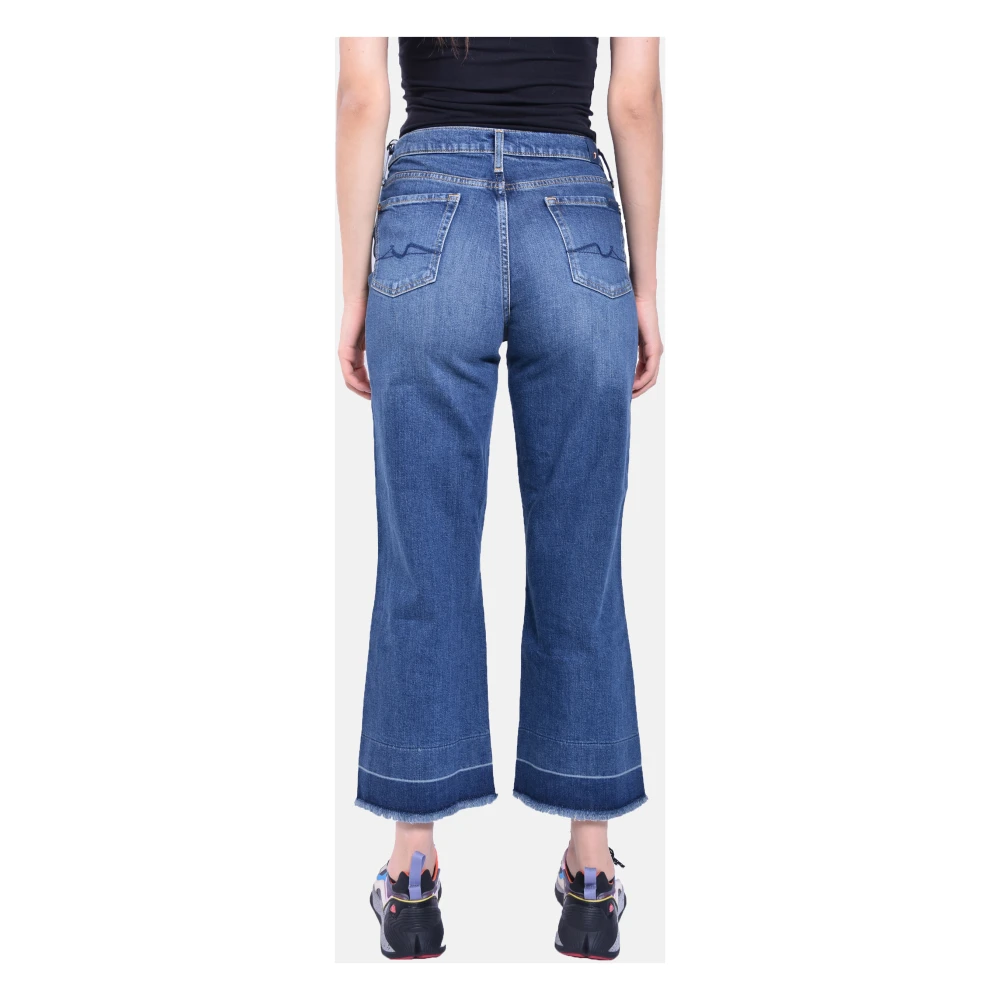 7 For All Mankind Cropped Jeans Blue Dames