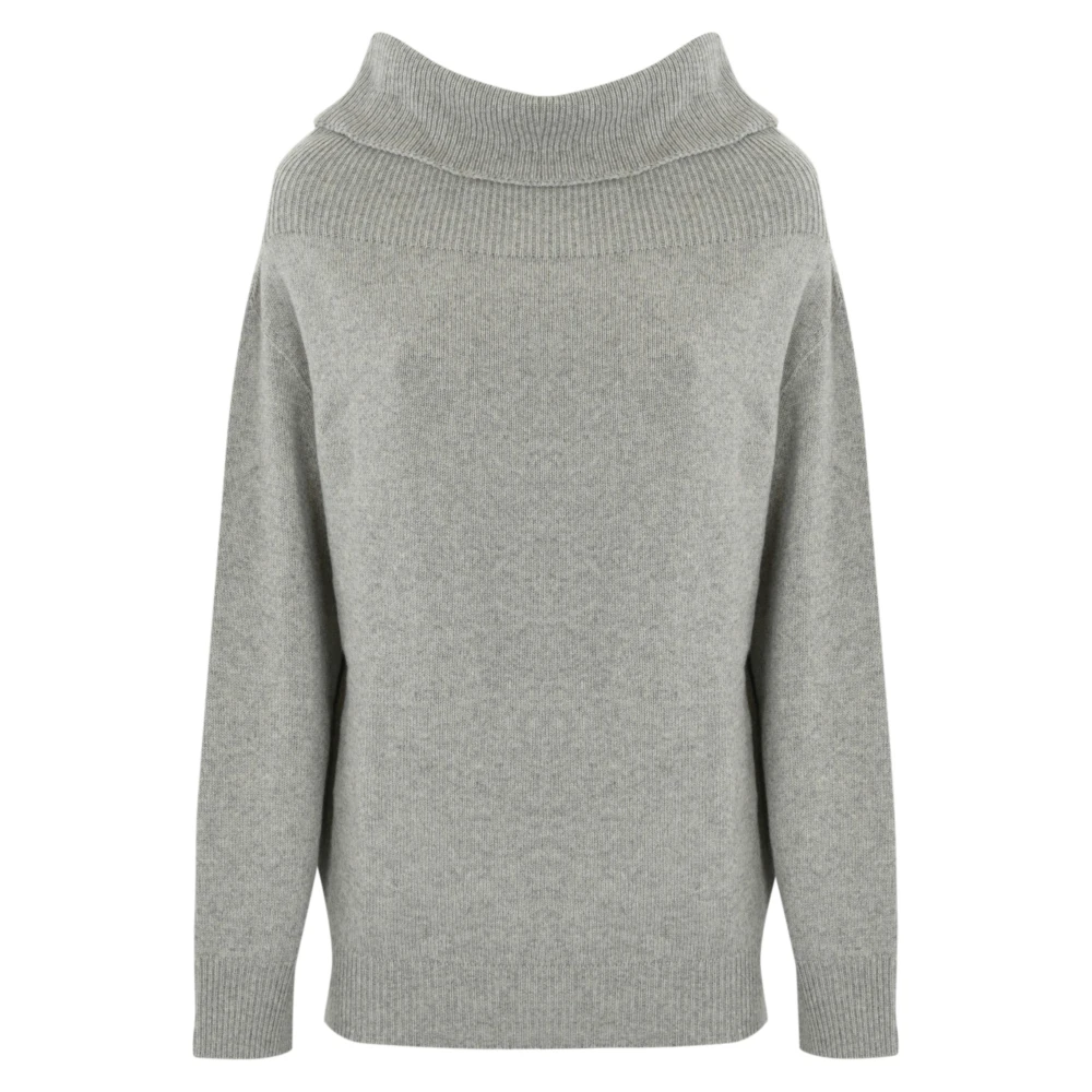 Liviana Conti Kashmirtröja med Off-Shoulder Stil Gray, Dam