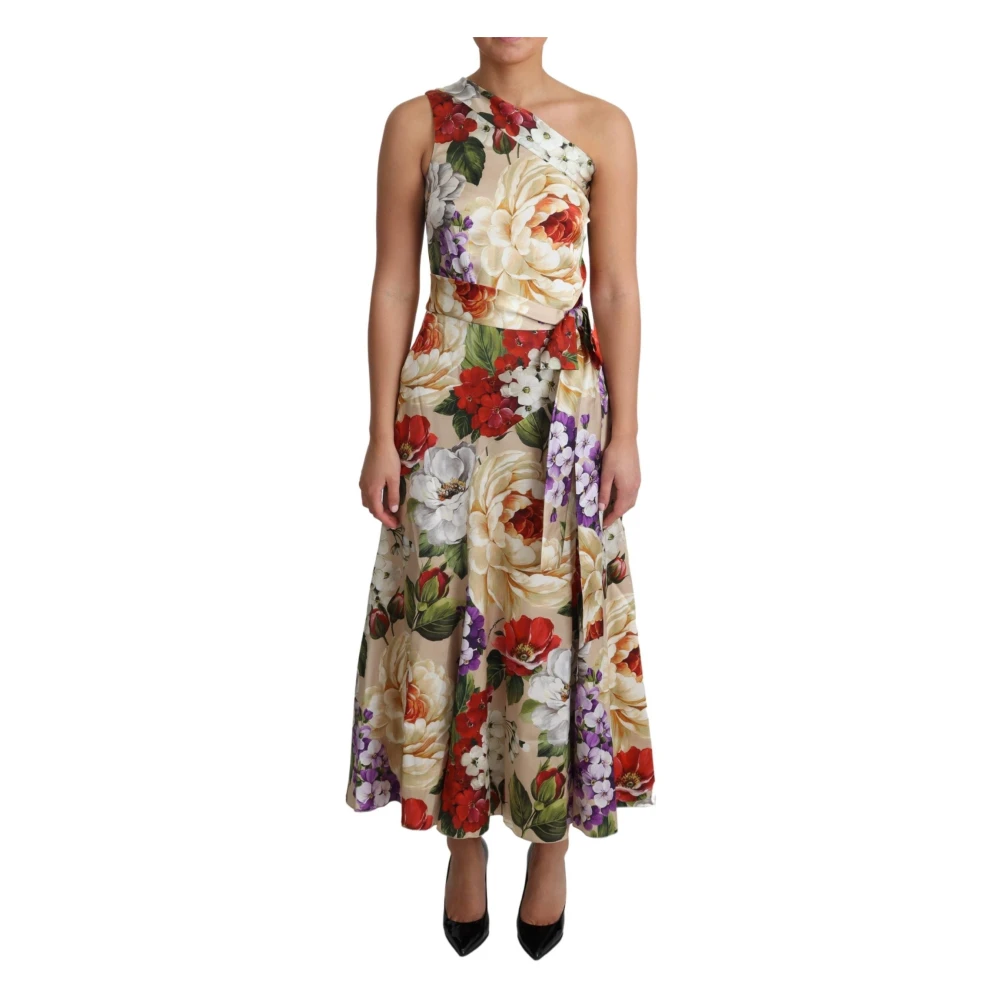 Dolce & Gabbana Women's Multicolor One Shoulder Maxi Dress - Maxi Dresses - 2XL - Dresses