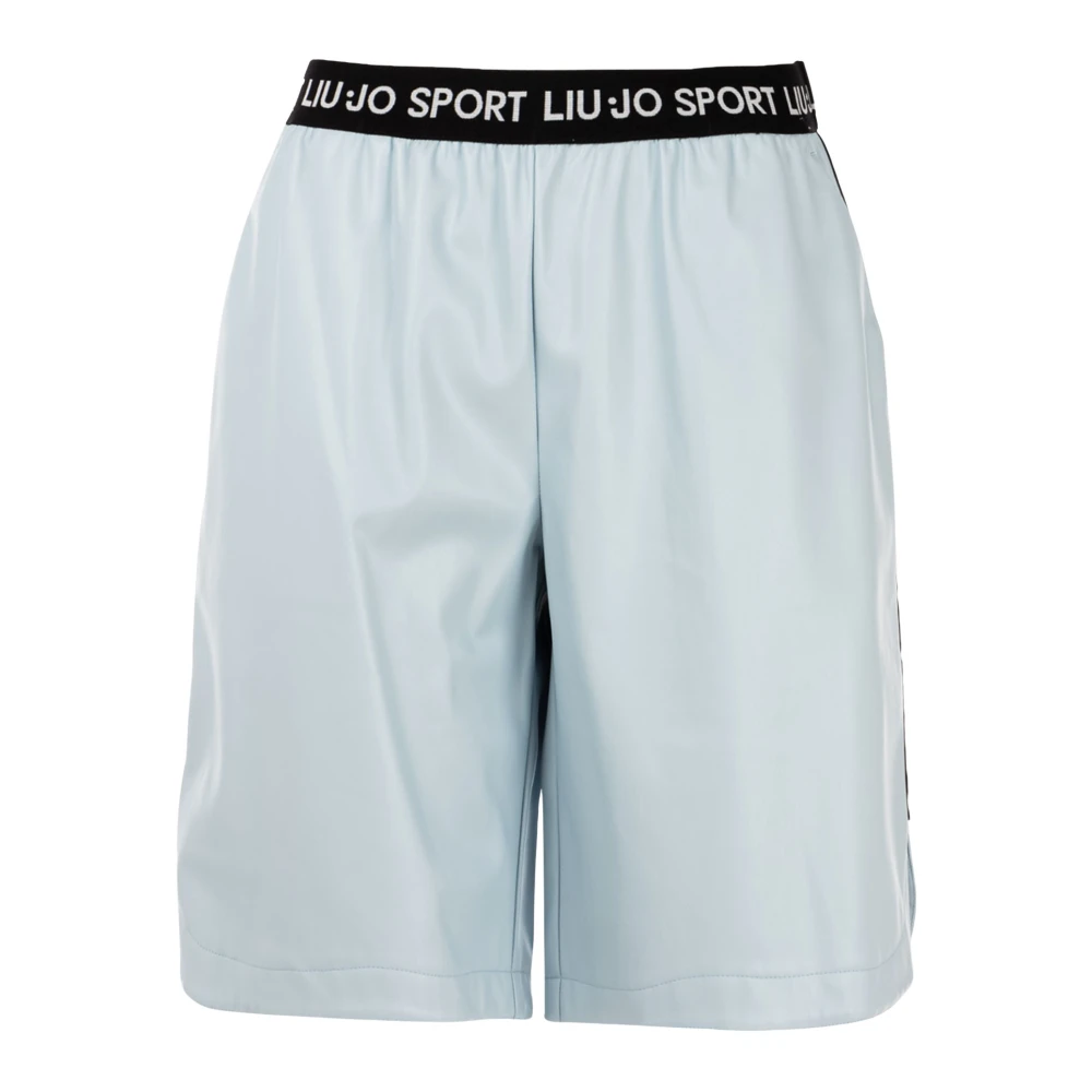 Liu Jo Korte shorts van gecoat eco-leer Blue