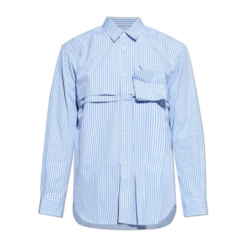 Comme des Garçons Shirt met decoratieve plooien Blue Heren