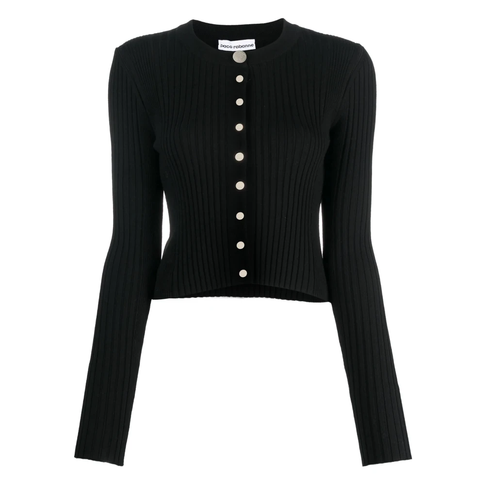 Rabanne Women's Black Buttoned Cardigan - Cardigans - Xs - Knitwear