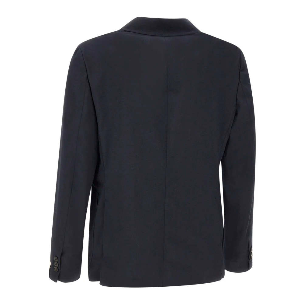 Paolo Pecora Middernachtblauwe Wollen Blazer Blue Heren