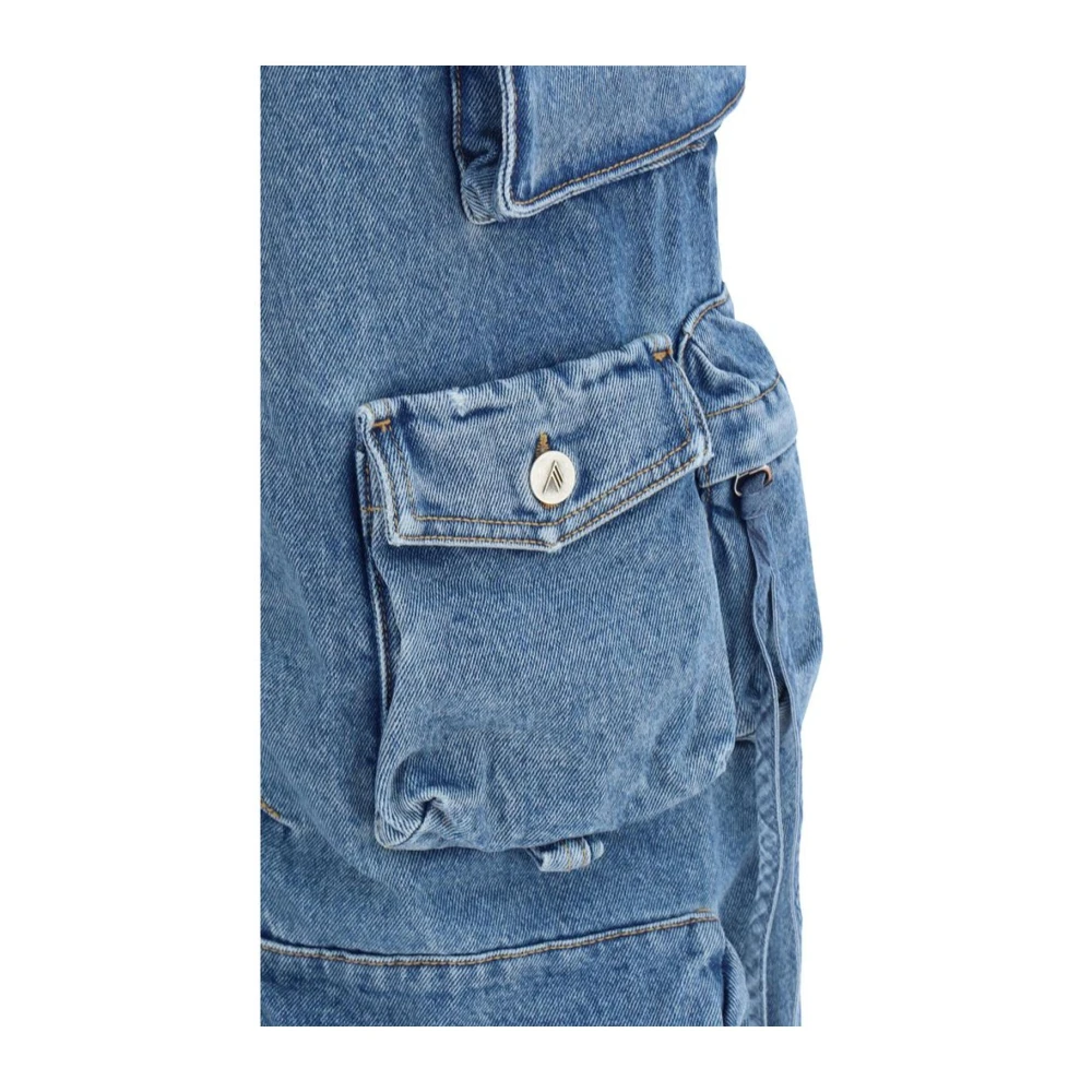 The Attico Cargo Broek met Meerdere Zakken Blue Dames