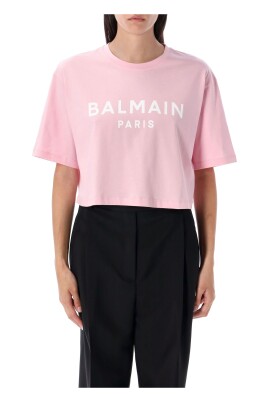 t-shirt-court-avec-logo-imprime-rose-blanc