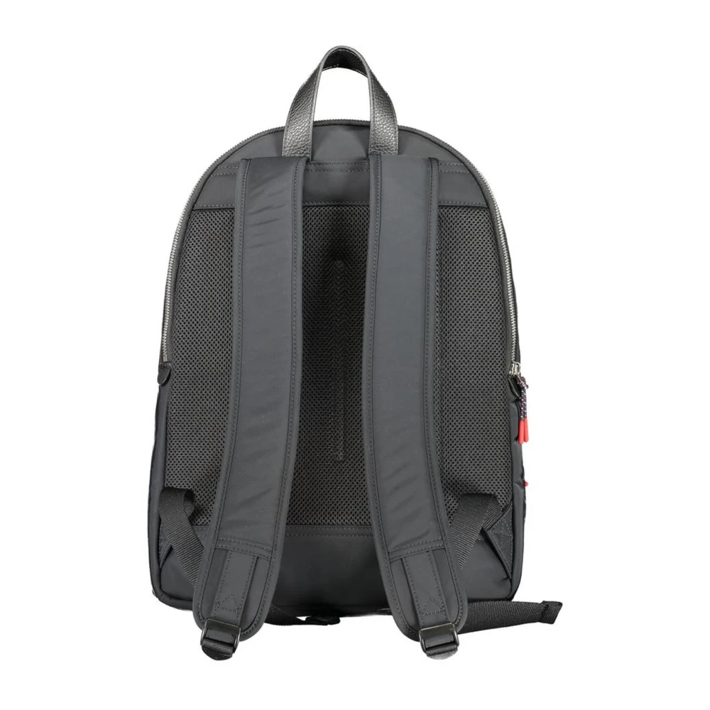 Tommy Hilfiger Zwarte Polyester Laptop Rugzak met Verstelbare Banden Black Heren