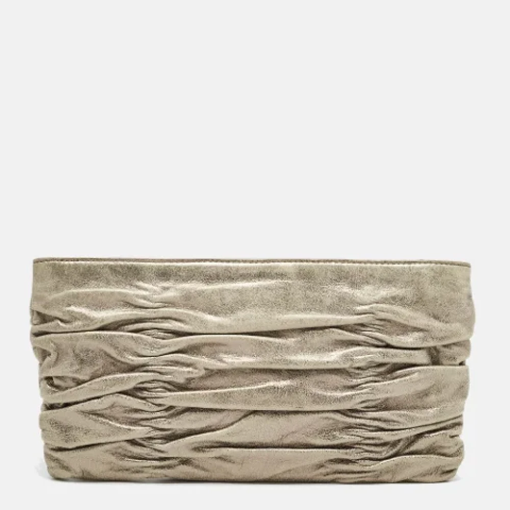 Michael Kors Pre-owned Leather clutches Gray Dames