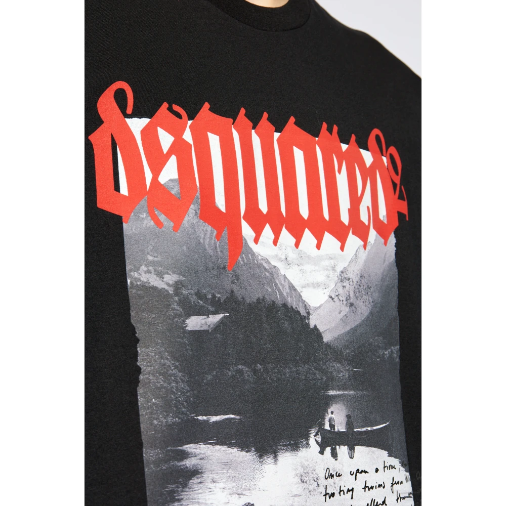 Dsquared2 T-shirt met logo Black Heren
