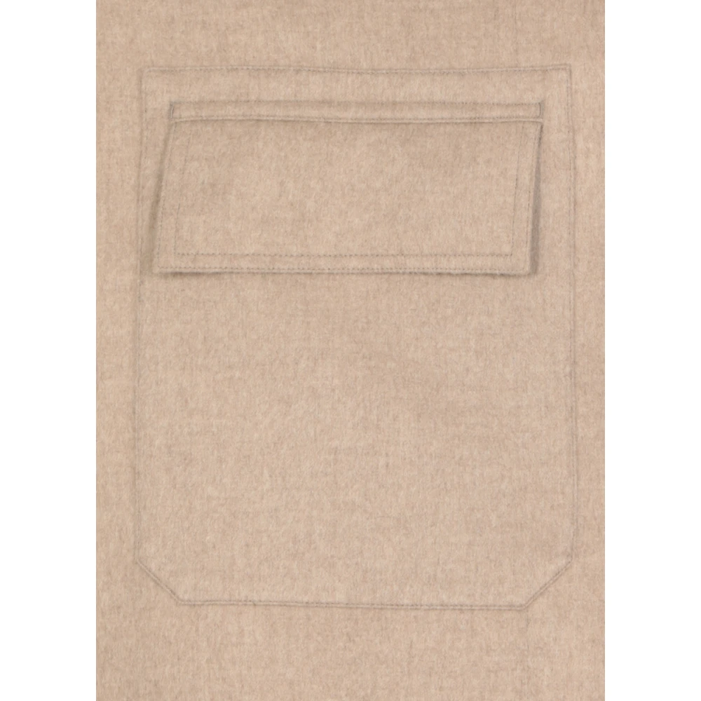 Ermenegildo Zegna Beige Cashmere Overshirt met Kraag Beige Heren