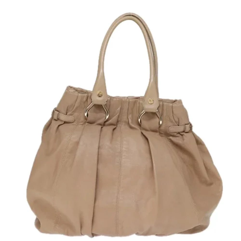 Celine Vintage Pre-owned Leather totes Beige Dames