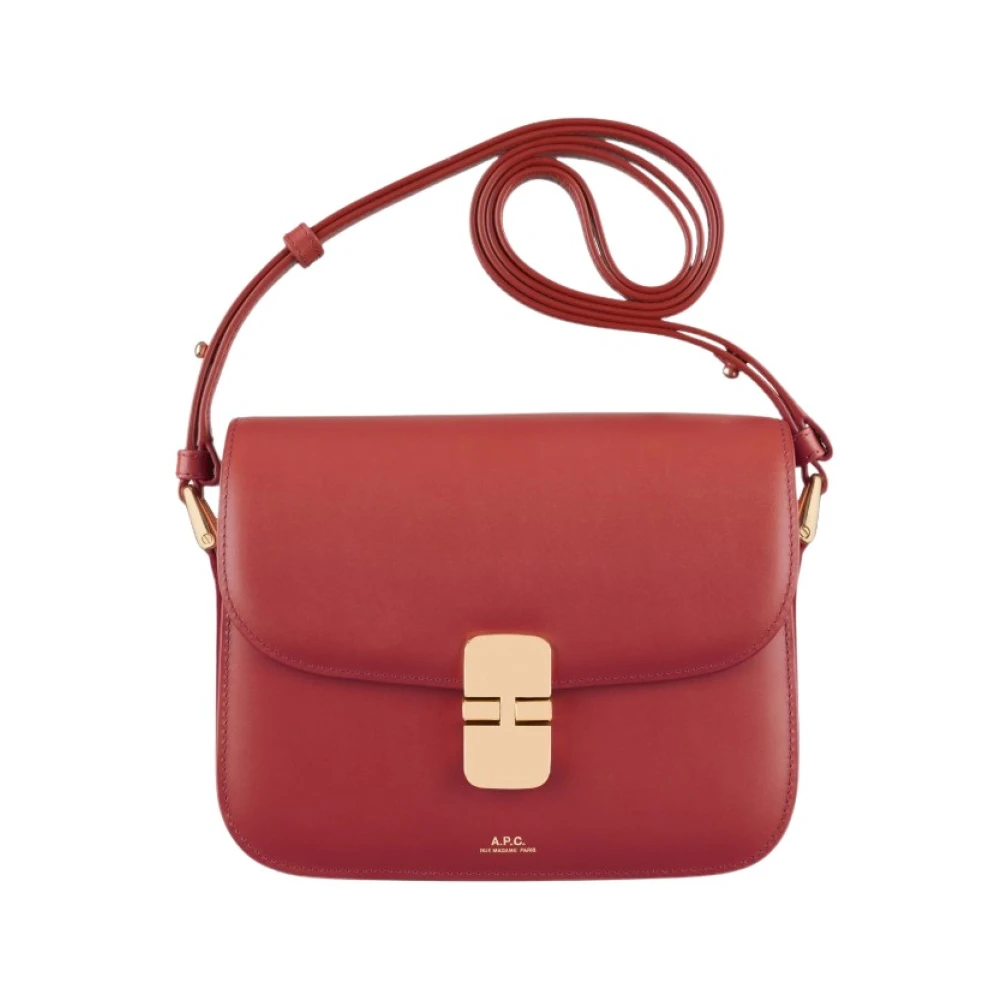 A.p.c. Rode schoudertas met logo-applicatie Red Dames