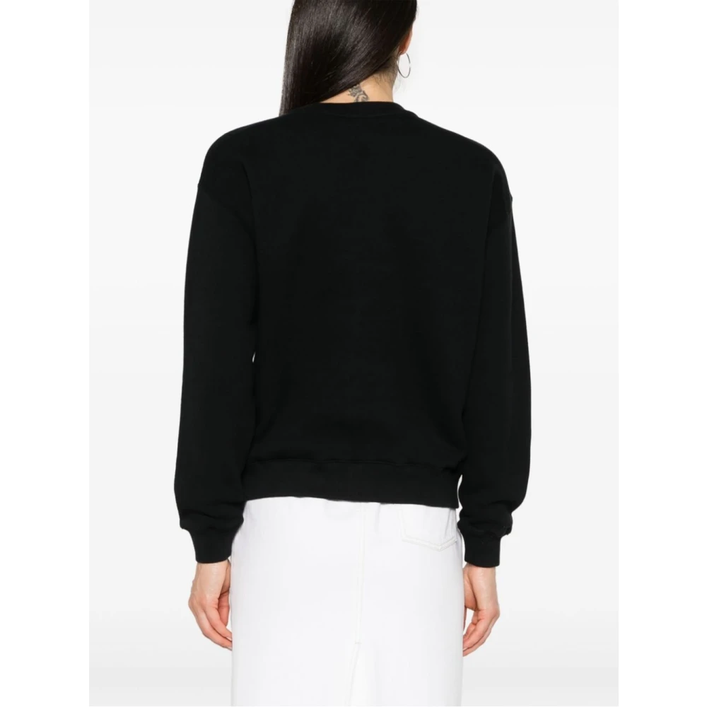 Maison Kitsuné Zwarte Sweatshirt met Speedy Fox Patch Black Dames