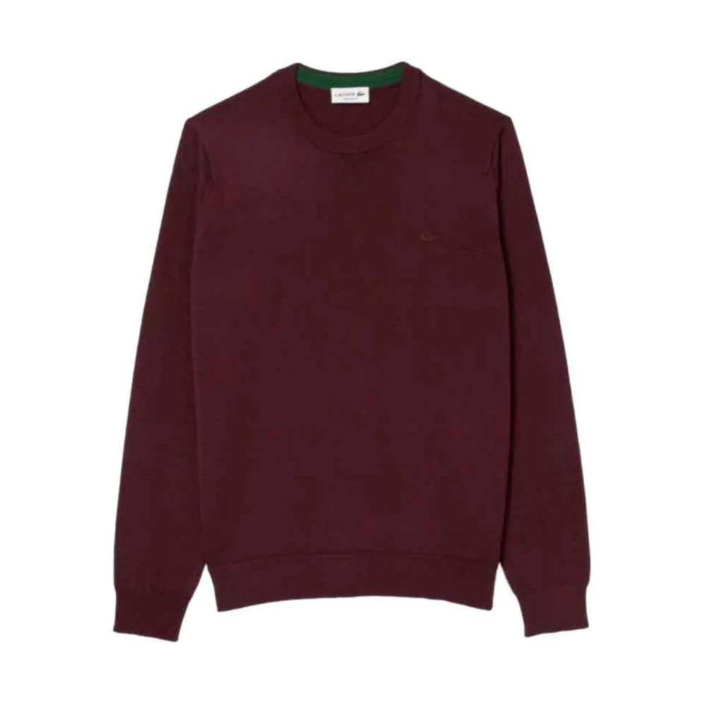 Lacoste Herr Röd Stickade Tröjor 2XL, Merino Wool Crew Neck Sweater