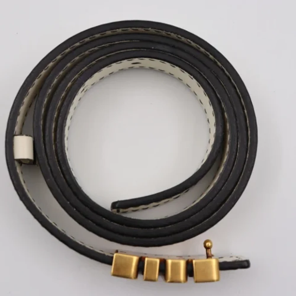 Dior Vintage Pre-owned Leather belts White Dames