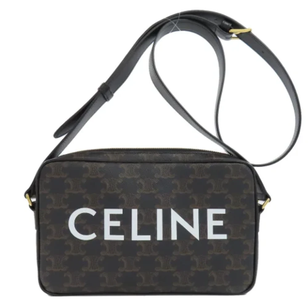 Celine Vintage Pre-owned Plastic shoulder-bags Brown Dames