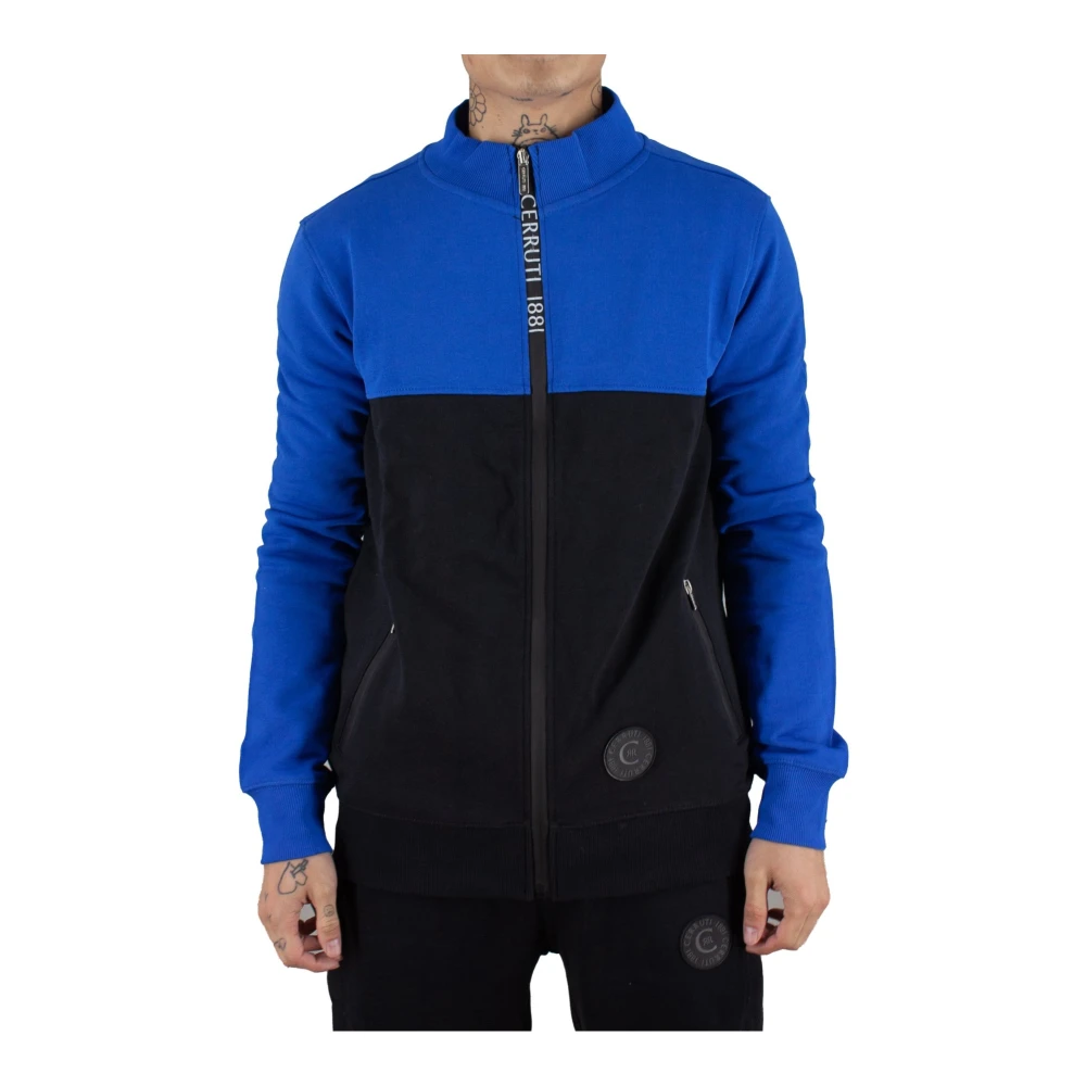 Cerruti 1881 Blauwe Zip Sweater Argeles Blue Heren
