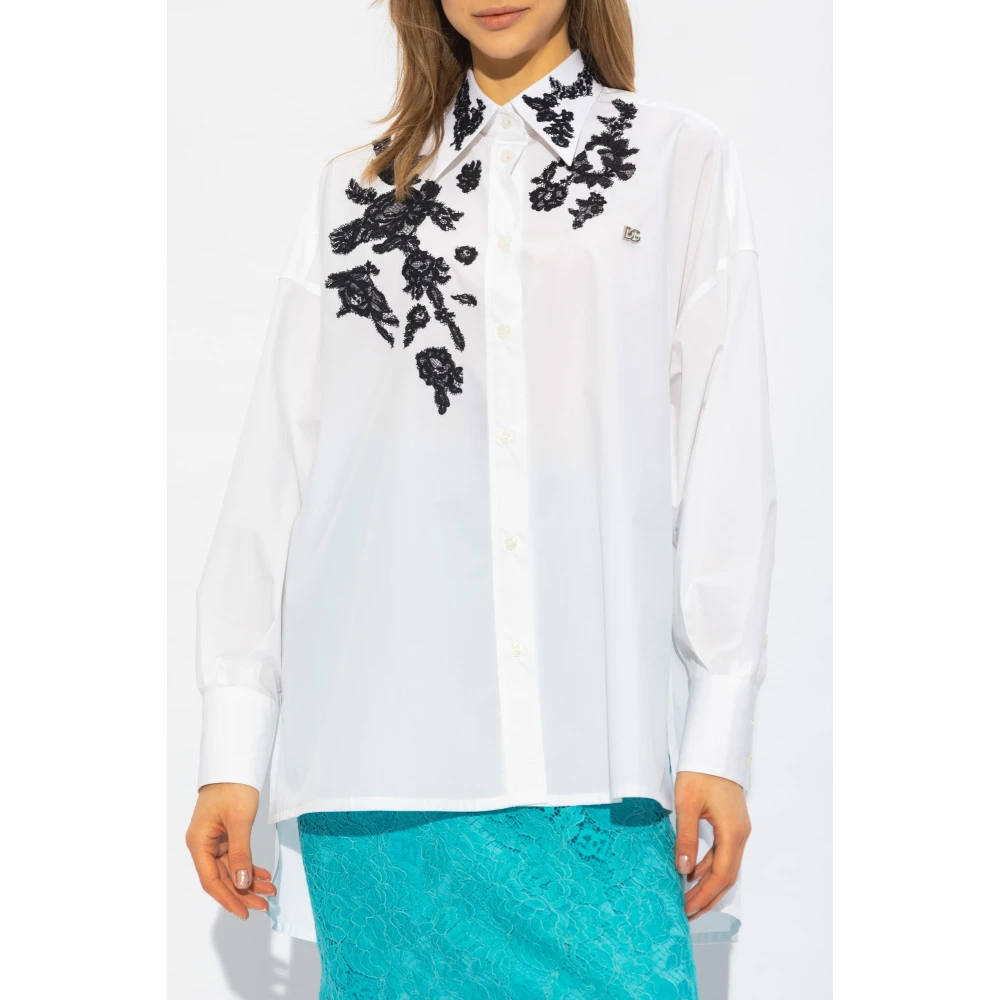 Dolce & Gabbana Shirt met kanten detail White Dames